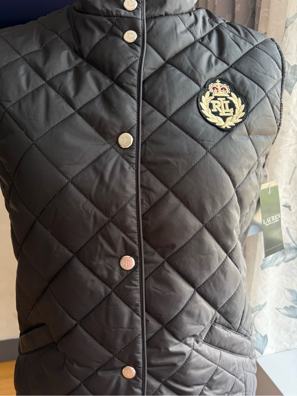 Ralph Lauren Black Quilted Crest Puffer Vest